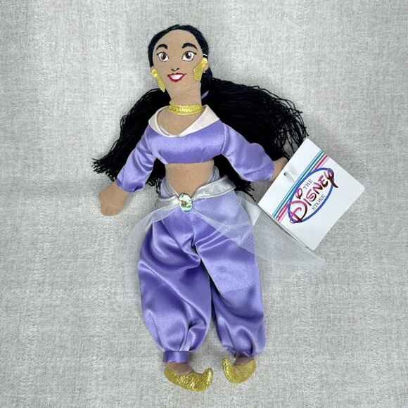 Aladdin Jasmine Jafar The Disney Store Bean Bag Plush 9" 10" Set of 3 Stuffed - Picture 2 of 10